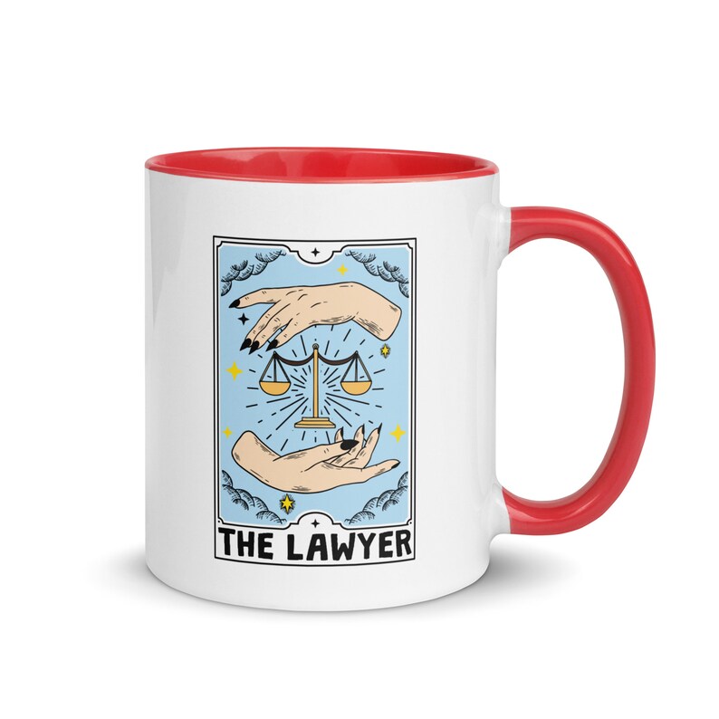 Funny Lawyer Mug |  Tarot Card The Lawyer, Legal Professional Tea Cup - Attorney Coffee Mug for Law Enthusiasts