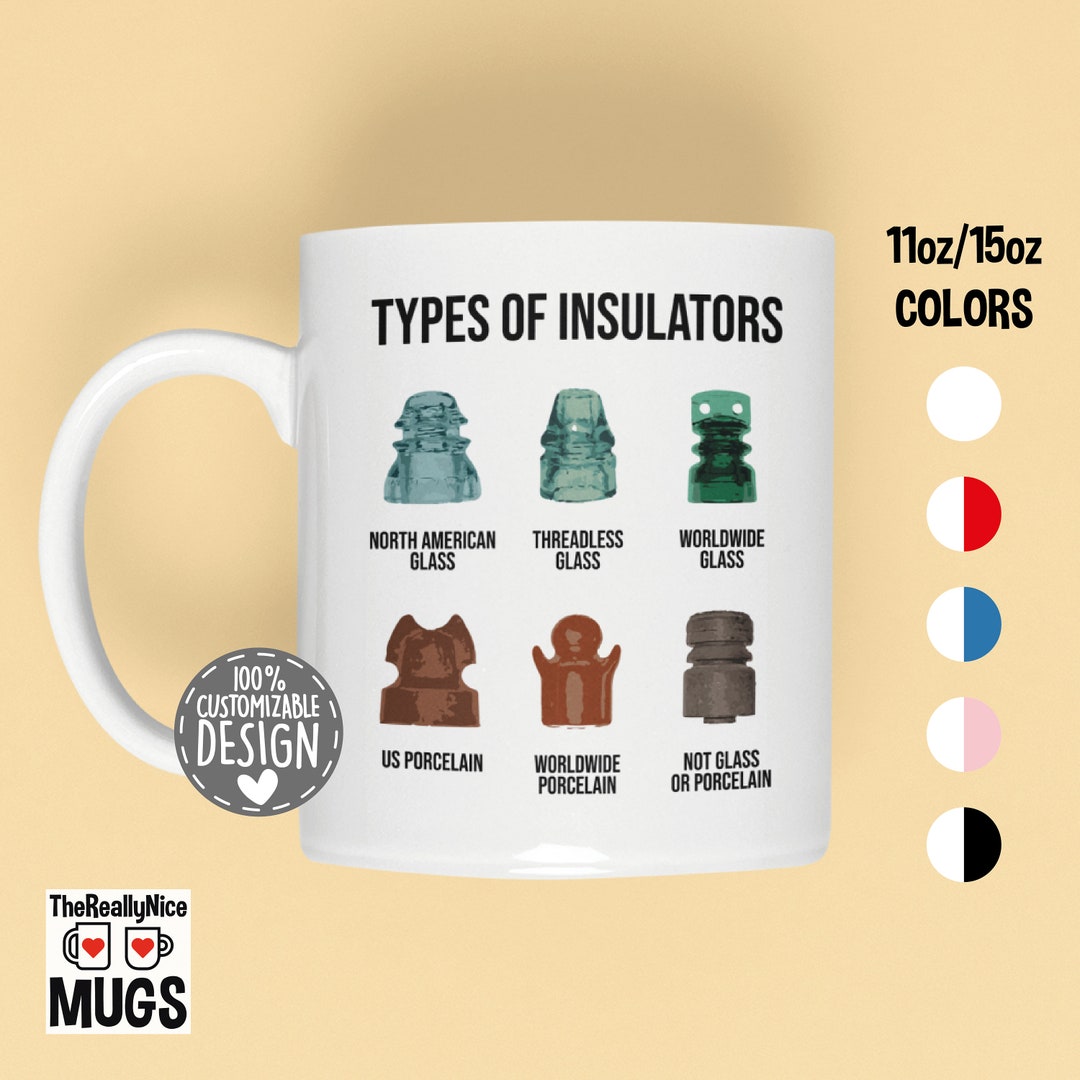 Glass Insulator Collector Mug Electrical Insulator Gift, Types of