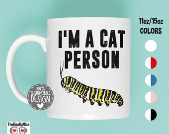Caterpillar 'Cat Person' Coffee Mug | Monarch Butterfly Gift