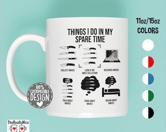 Knife Collecting Mug | Knifesmith Mug, Knife Collector Gift, Things I Do, Knife Lover Coffee Mug