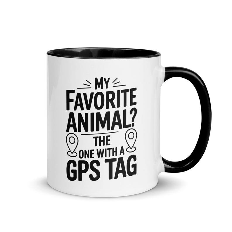 GPS Animal Tracker Mug Favorite Animal GPS Tag, Wildlife Monitoring Tea