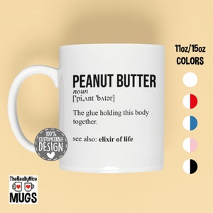 Peanut Butter Addiction Mug | Peanut Butter Definition Mug, Gift for Peanut Butter Lover, Peanut Butter Coffee Mug