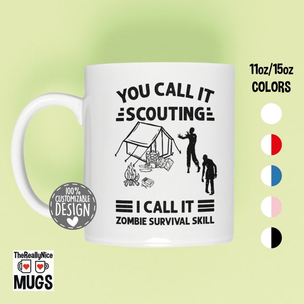 Scout Leader Mug | Gift for Scout, Mug for Scout, Zombie Survival Skill, Troop Leader Tea Cup, Scout Mom Gift, Scout Leader Coffee Mug