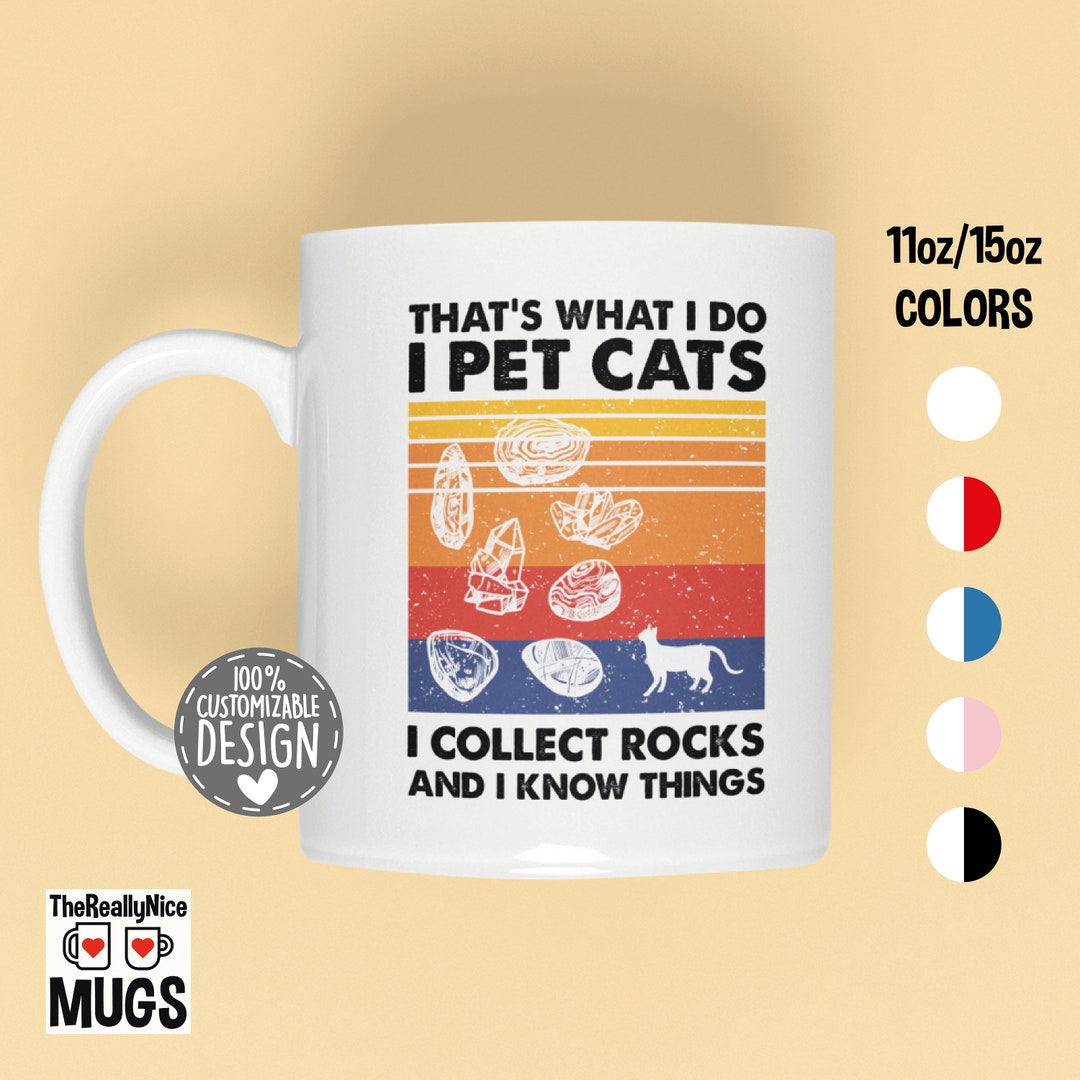 Rock Collector Mug | Cat Lover Geologist Gift - Etsy