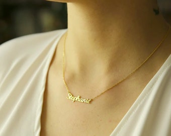 14k Gold Name Necklace| Dainty Necklace| Personalized Gifts| Personalized Necklace-Gift For Her|  personalized jewelry | gift for mom|