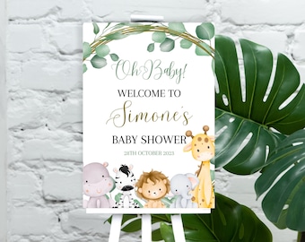 Safari Baby Shower Welcome Sign: Jungle Animals Poster (Digital Download)