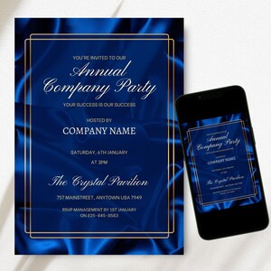 Corporate Party Invitation: Elegant Company Event Invite (Digital Download)