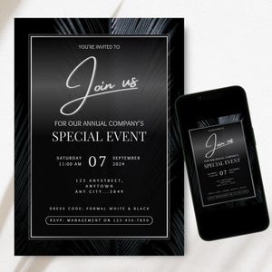Corporate Event Invitation: Modern Company Party Invite (Digital Download)