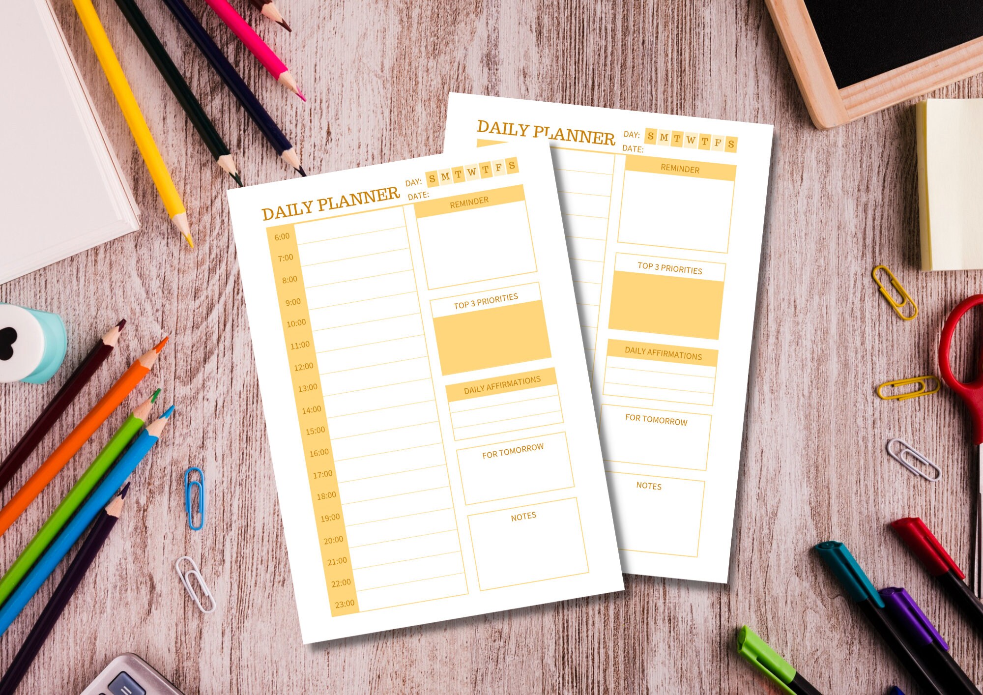 Daily Planner Printable Daily Organizer Day Planner - Etsy