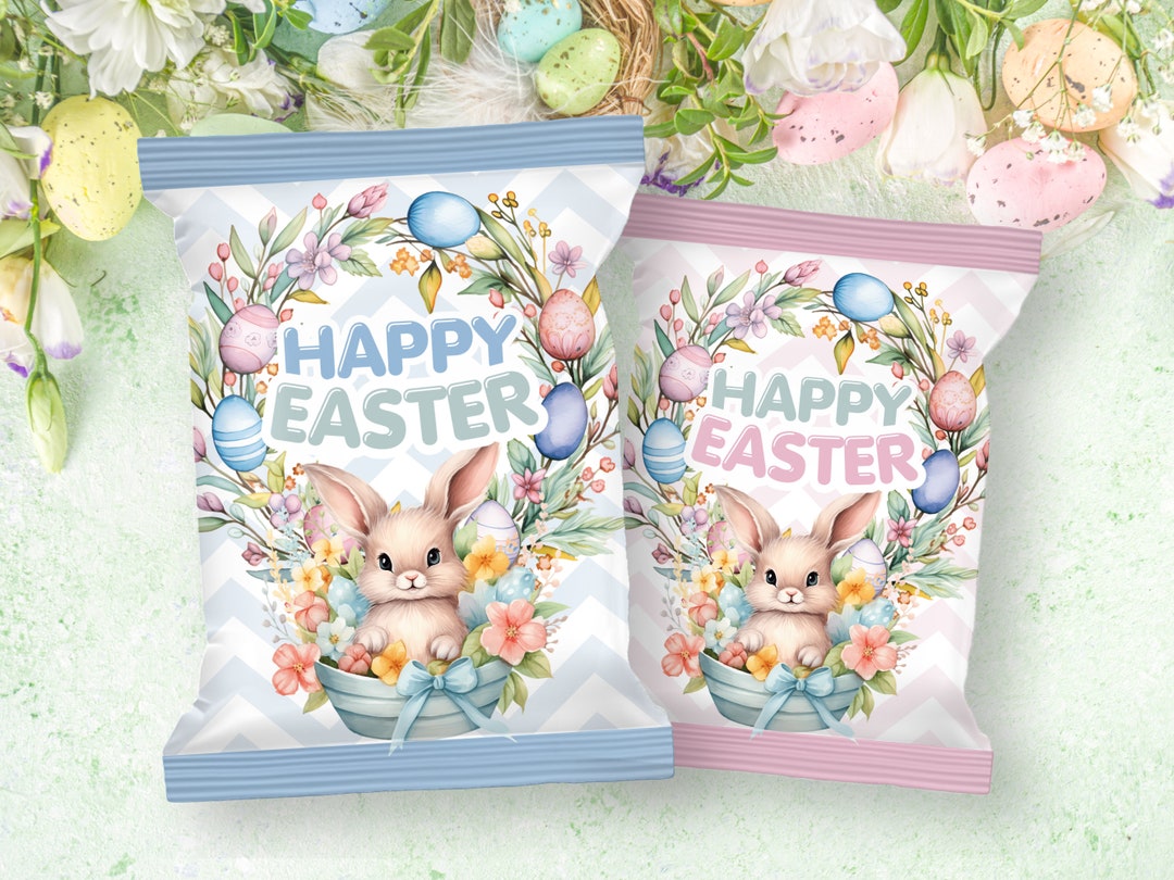 Bunny Easter Chip Bag Printable: Party Favor Treat Bags (PDF) - Etsy
