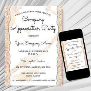 Modern Client Appreciation Invitation, Grateful for you invitation, Staff Work Party, Employee Appreciation Dinner, business event invite