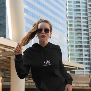 sudadera con capucha de algodón para mujer, sudadera con capucha negra de moda para mujer, sudadera con capucha negra personalizada