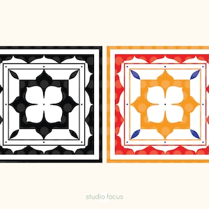Tile Cut File SVG, PNG Digital Download | Marokkaanse tegel svg, Turkse tegel, Mexicaanse tegel, Folk Art Tile, Cricut DIY-bestand, afdrukbaar