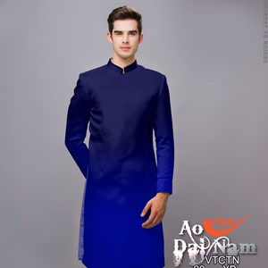 Black or Navy Blue Embroidered Vietnamese Traditional Long Dress for Men, Ao  Dai Chu Re, Ao Dai Nam. No Pants G25 -  Canada