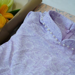 Purple Gam Vietnamese Traditional Ao Dai With Pearls| Ao Dai Viet Nam | Vietnamese Dress | Vietnamese Bridesmaid Ao Dai Dress | Pants Ao Dai