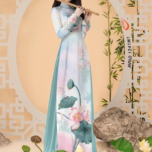 3D-geprint Vietnamese Ao Dai - Dames Ao Dai - Ao Dai met broek