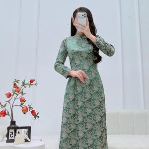 Áo Dài Gấm Giang Nam: Vietnamese Traditional Dress - Tet & Wedding - With Pants