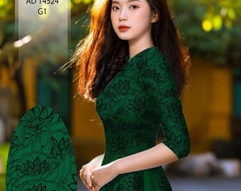 Printed Silk Áo Dài With Pants | Vietnamese Traditional Dress
