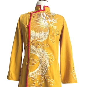 Golden Dragon Embroidery Áo Dài – Traditional Vietnamese Outfit for Men | Vietnamese Ao Dai Dress | Men Ao Dai