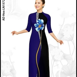3D Printed Ao Dai Pre-made Vietnamese Traditional Ao Dai |  Ao Dai For Women | Ao Dai For Girls | Vietnamese Long Dress | No Included Pants