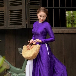 Lila Rose Gam Traditionelles Vietnamesisches Ao Dai | Ao Dai Vietnam | Vietnamesisches Kleid | Vietnamesisch Ao Dai | Ao Dai Für Frauen | Ao Dai Set
