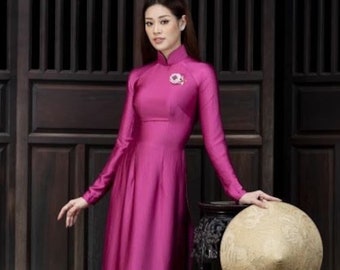 High-quality Silk Ao Dai Dress | Matching Ao Dai Set | Vietnamese Traditional Ao Dai | Ao Dai For Women | Ao Dai With Pants | Ao Dai For Tet