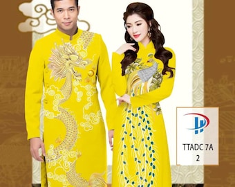Vietnamese Ao Dai Couple | Pre-made Vietnam Traditional Ao Dai | Long- Phượng Ao Dai  | Ao Dai For Men | Ao Dai For Women |Ao Dai For Events
