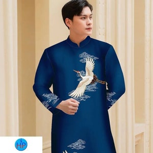 Vietnamese Ao Dai For Men | Pre-made 3D Traditional Ao Dai Vietnam For Men | Men Ao Dai | Ao Dai For Men | Ao Dai Nam |Long Dress Ao Dai Men