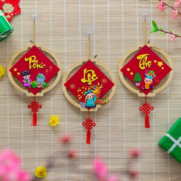 Dragon Tet Decoration 2024 | Phuc-Loc-Tho Couplet Tet |Câu Chúc Tết | Câu Đối Ngày Tết| Decoration Door Hanging Tet| Vietnamese New year