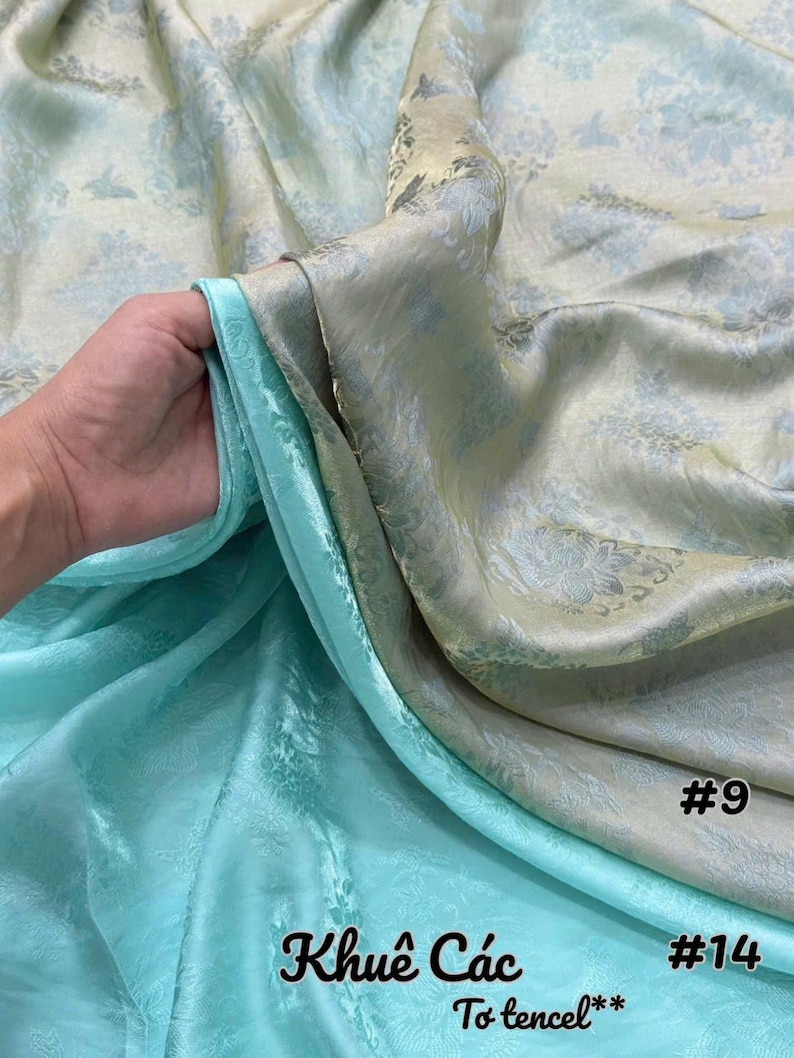 Khuê Các Tencel Silk Ao Dai Set | Vietnamese Traditional Dress with Pants - Ao Dai For Special Event image 3