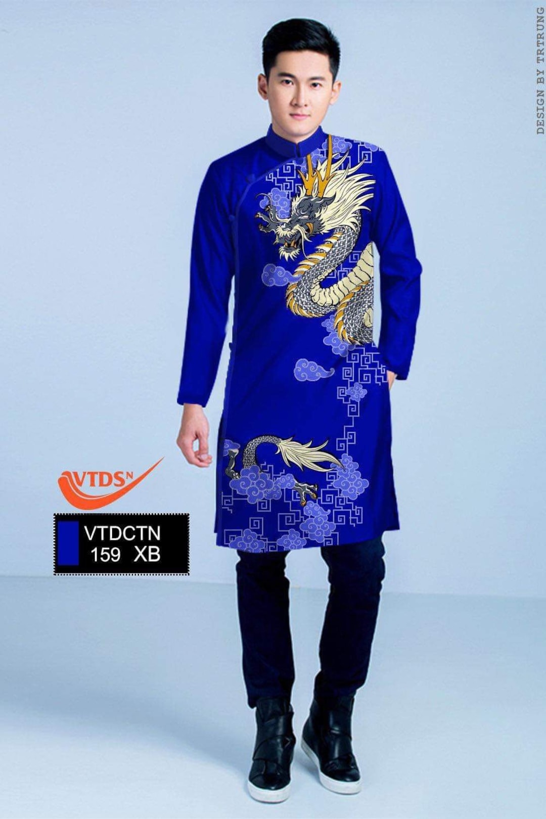 Aqua Blue Ao Dai Men Dress | Traditional Ao Dai For Men | Men Dress | Áo Dài Nam main image 0