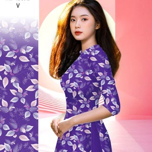 Art 3D Printed Ao Dai Silk | Pre-made Vietnamese Traditional Ao Dai | Ao Dai For Women | Uniform Ao Dai | Ao Dai With Pants | Lunar New Year