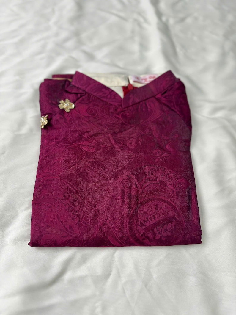 Modern Vietnamese Dress | Vietnamese Women’s Ao Dai | Áo Dài Cách Tân | Tencel Silk 2 color Ao Dai | Size S-3XL Dust Red