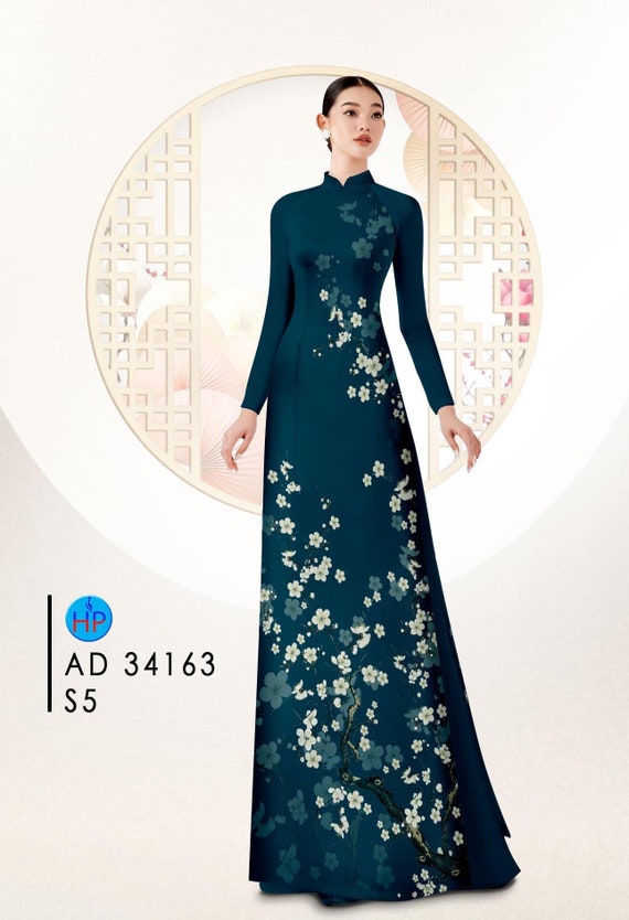Dao Floral Pattern Ao Dai Silk Pre made Vietnamese Traditional Ao Dai Ao Dai Ao Dai for Girls Vietnamese Dress Ao Dai Pants Etsy Canada
