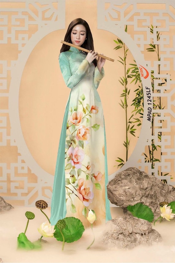 Floral Silk Ao Dai: Vietnamese Traditional Dress