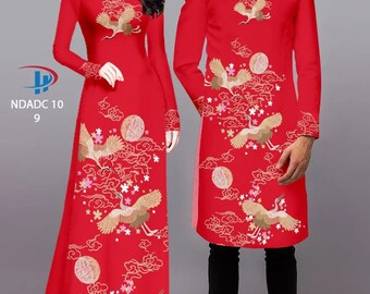 {No 226}ベトナムアオザイ((Áo dài Việt Nam ) Couples Vietnamese Ao Dai | Ao Dai for Women Men | Ao Dai