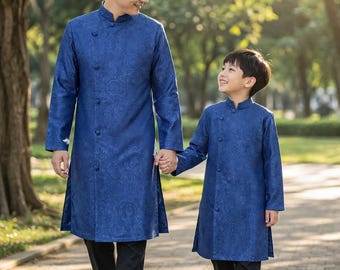 Marineblau Gam Ao Dai Für Jungen-Ao Dai Viet Nam
