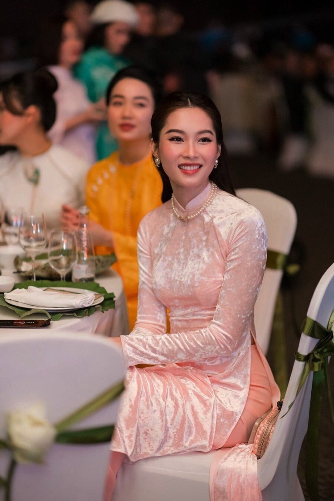 Blush Pink Velvet Vietnamese Traditional Ao Dai Ao Dai Velvet Girl Ao