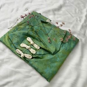 Modern Vietnamese Dress | Vietnamese Women’s Ao Dai | Áo Dài Cách Tân | Tencel Silk 2 color Ao Dai | Size S-3XL Green