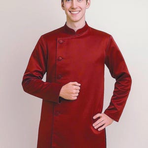 Vietnamese Men’s Ao Dai | Dark Red Traditional Outfit for Wedding | Vietnamese Groom costume | High quality Silk Ao Dai Men