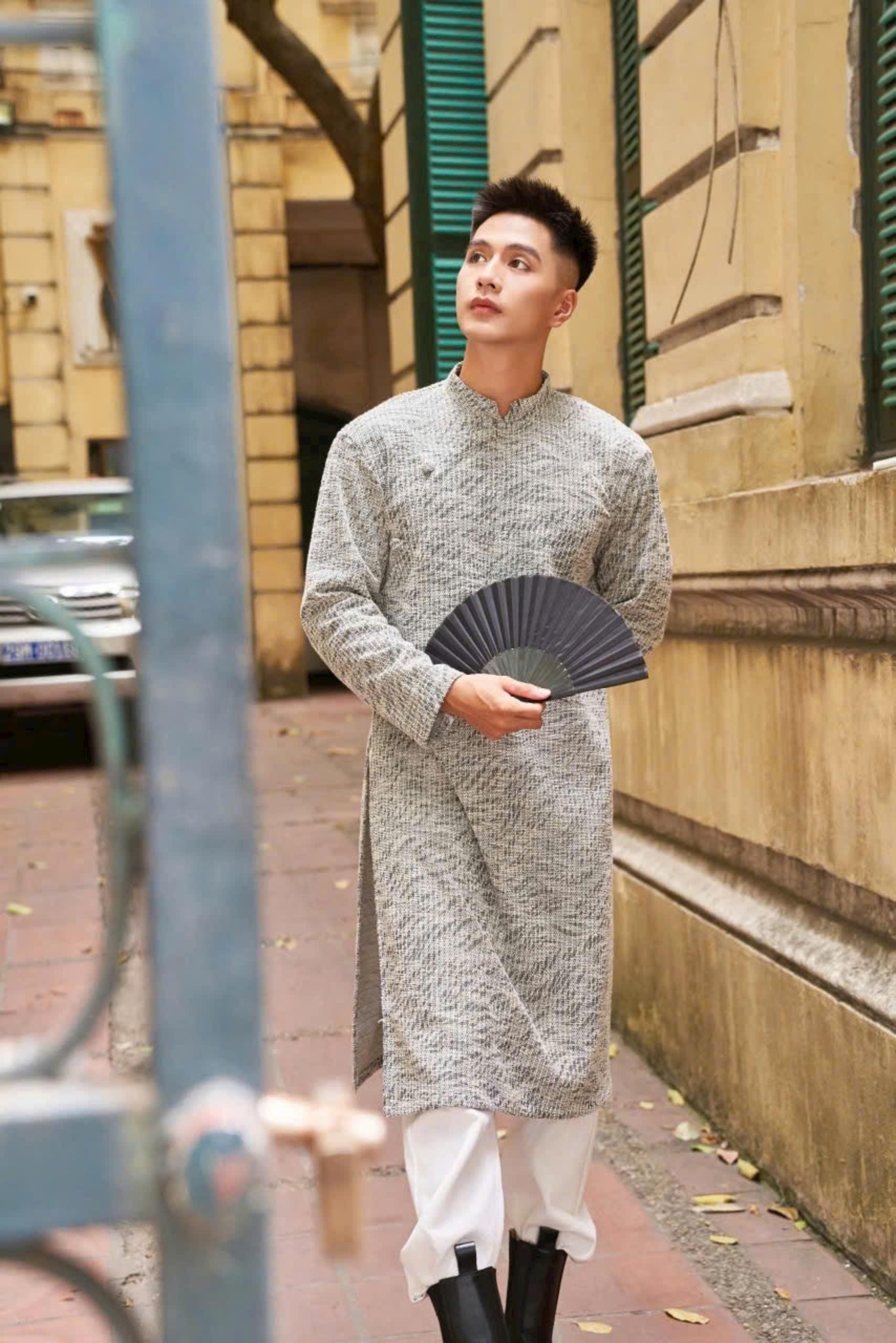 Vietnamese Traditional Ao Dai | Vietnamese Men's Ao Dai Dress | Ao Dai For Men | Tweed Ao Dai Men | Ao Dai For Dad, Son | Lunar New Year