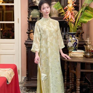 Áo Dài Tường Lam (3 colors)- No Pants | Pre-made Modernized Vietnamese For Women | Ao Dai For Girls | Ao Dai Cach Tan