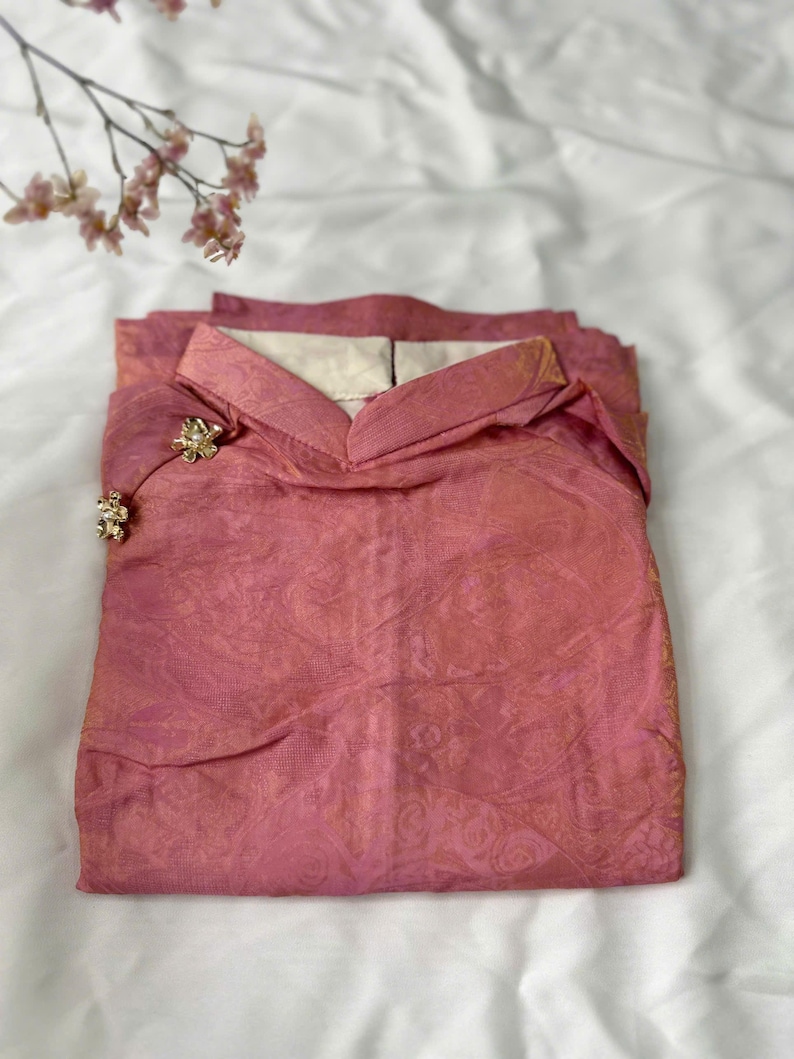 Modern Vietnamese Dress | Vietnamese Women’s Ao Dai | Áo Dài Cách Tân | Tencel Silk 2 color Ao Dai | Size S-3XL Pink