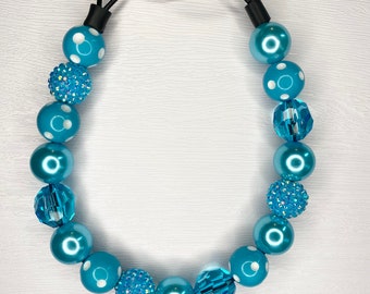 Baubles Bubblegum Bead Collar in Turquoise - 15-inches