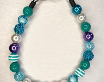 Baubles Bubblegum Bead Collar Purple/Turquoise - 18-inches