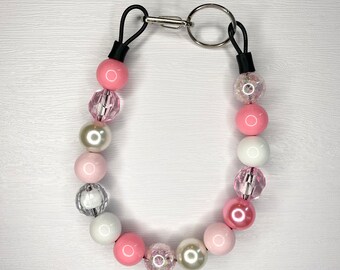 Baubles Bubblegum Bead Collar in Pink/White - 14-inches