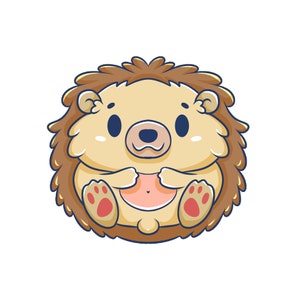 Adesivo de porco-espinho fofo estilo Kawaii
