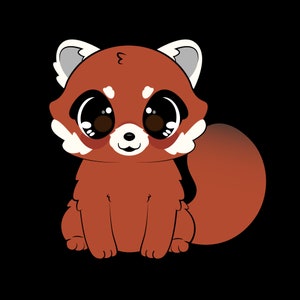 Adesivo Panda Vermelho Fofo Estilo Kawaii