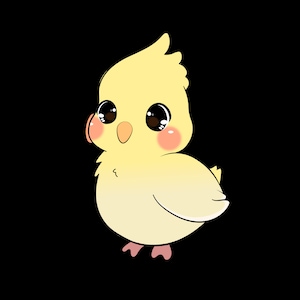 Kawaii Style Cute Cockatiel Sticker para portátiles, teléfonos, notebooks, etc. Los tamaños de las pegatinas varían ligeramente.