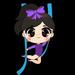 Autocollant Kawaii Style Cute Girl on Silks pour ordinateurs portables, téléphones, cahiers, etc. La taille des autocollants varie légèrement.